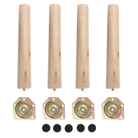 WASHWEPE Coffee Table Leg Replacement Furniture Leg Wood 4 Sets 9.8X1.8In