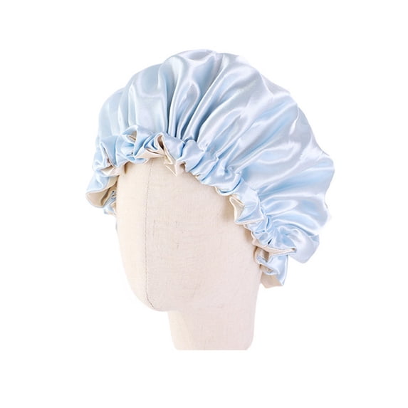 Shuliwen kids sleeping hat Kids Double Layer Sleeping Elastic Sleeping Hat Adjustable Sleeping Head Cover (Sky-blue)
