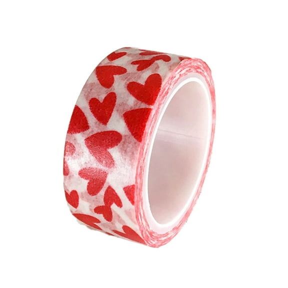 Shuliwen masking tape 5 Rolls Red Love Pattern Tape DIY Decorative Paper Craft Tape Adhesive Tape for Valentine's Day (Red Love Heart)