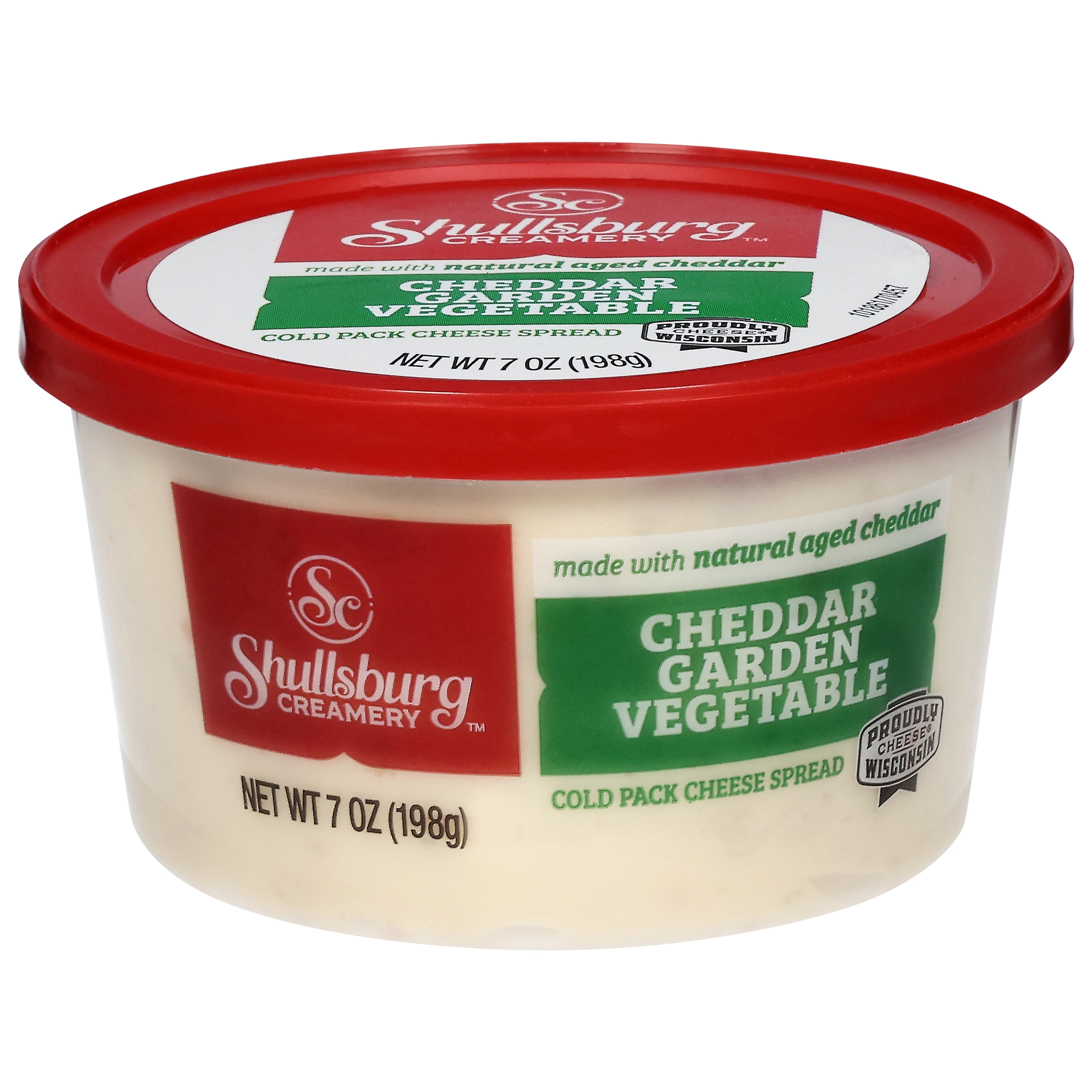 Shullsburg Creamery Garden Vegetable Spreadable Cheese Spread, 7 oz, Tub, Refrigerated
