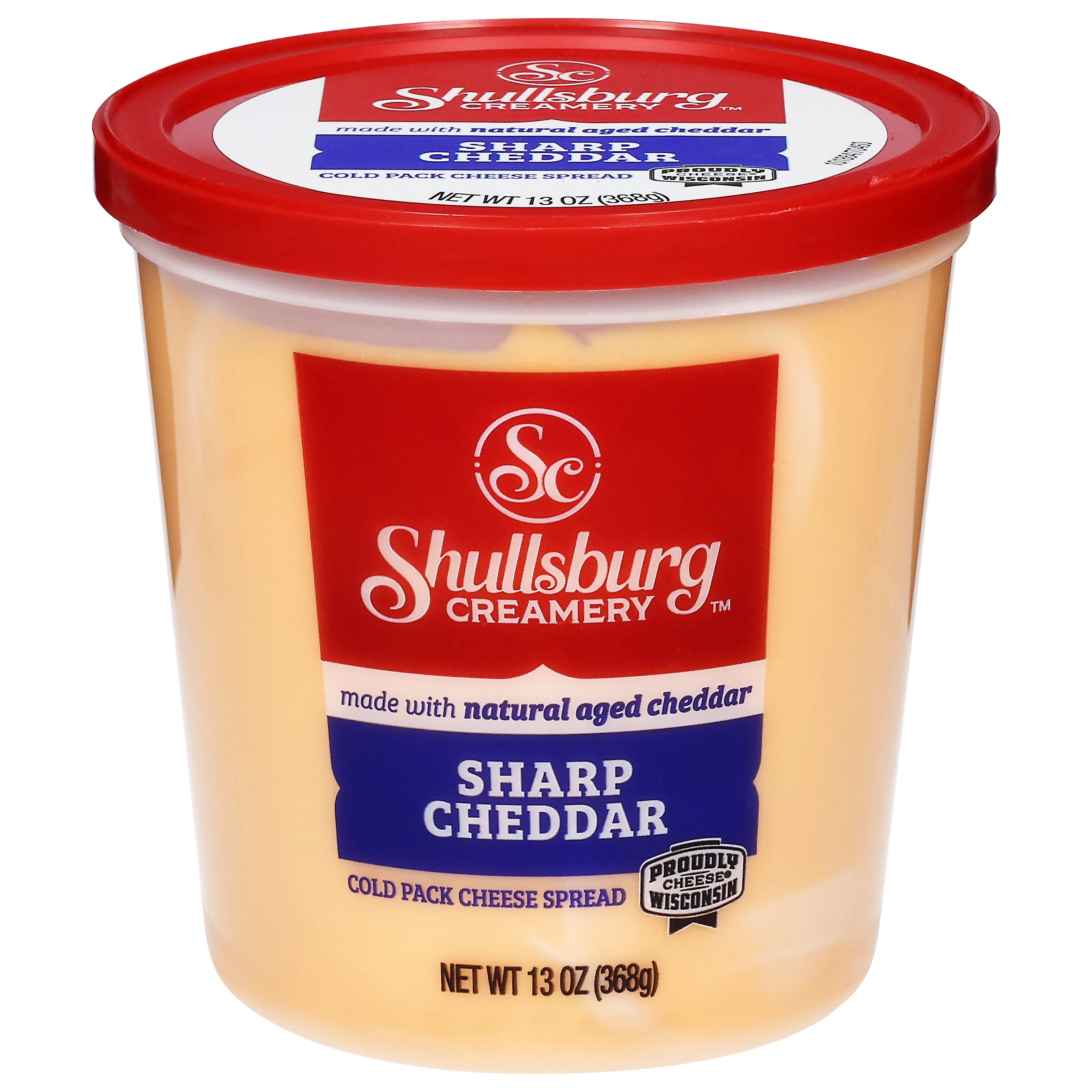 Shullsburg Creamery Sharp Cheddar Spreadable Cheese Spread, 13 oz, Tub, Refrigerated