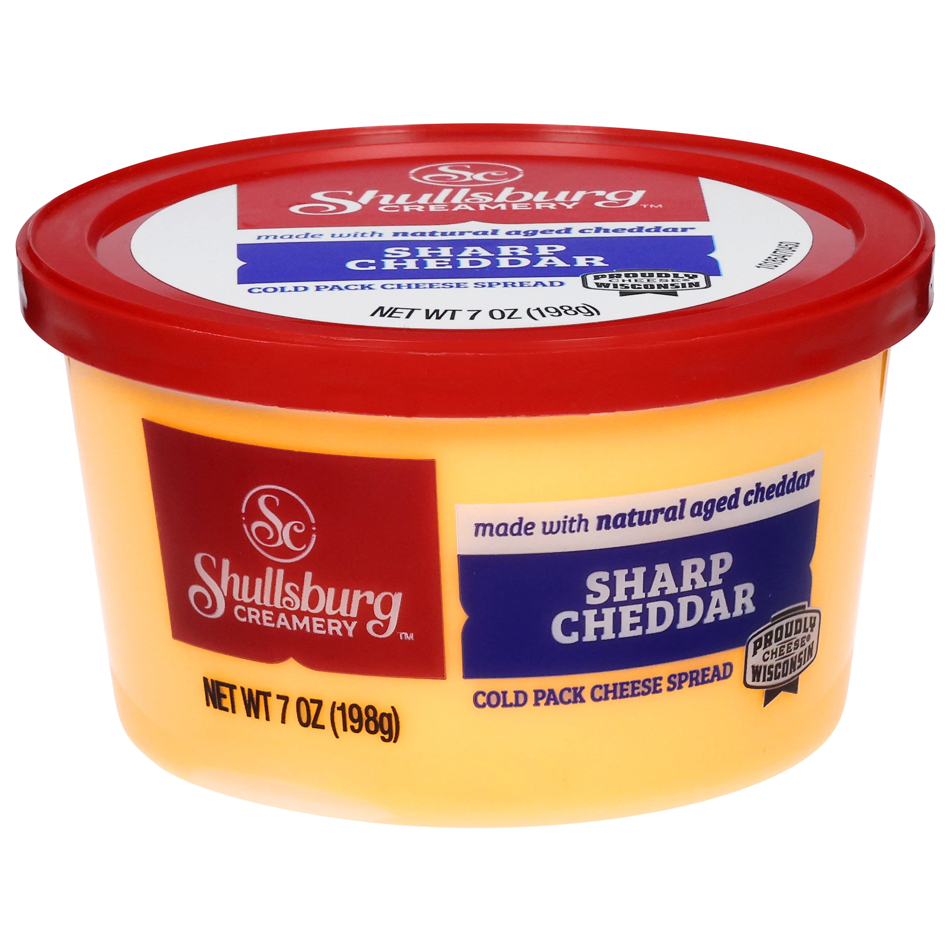 Shullsburg Creamery Sharp Cheddar Spreadable Cheese Spread, 7 oz, Tub, Refrigerated