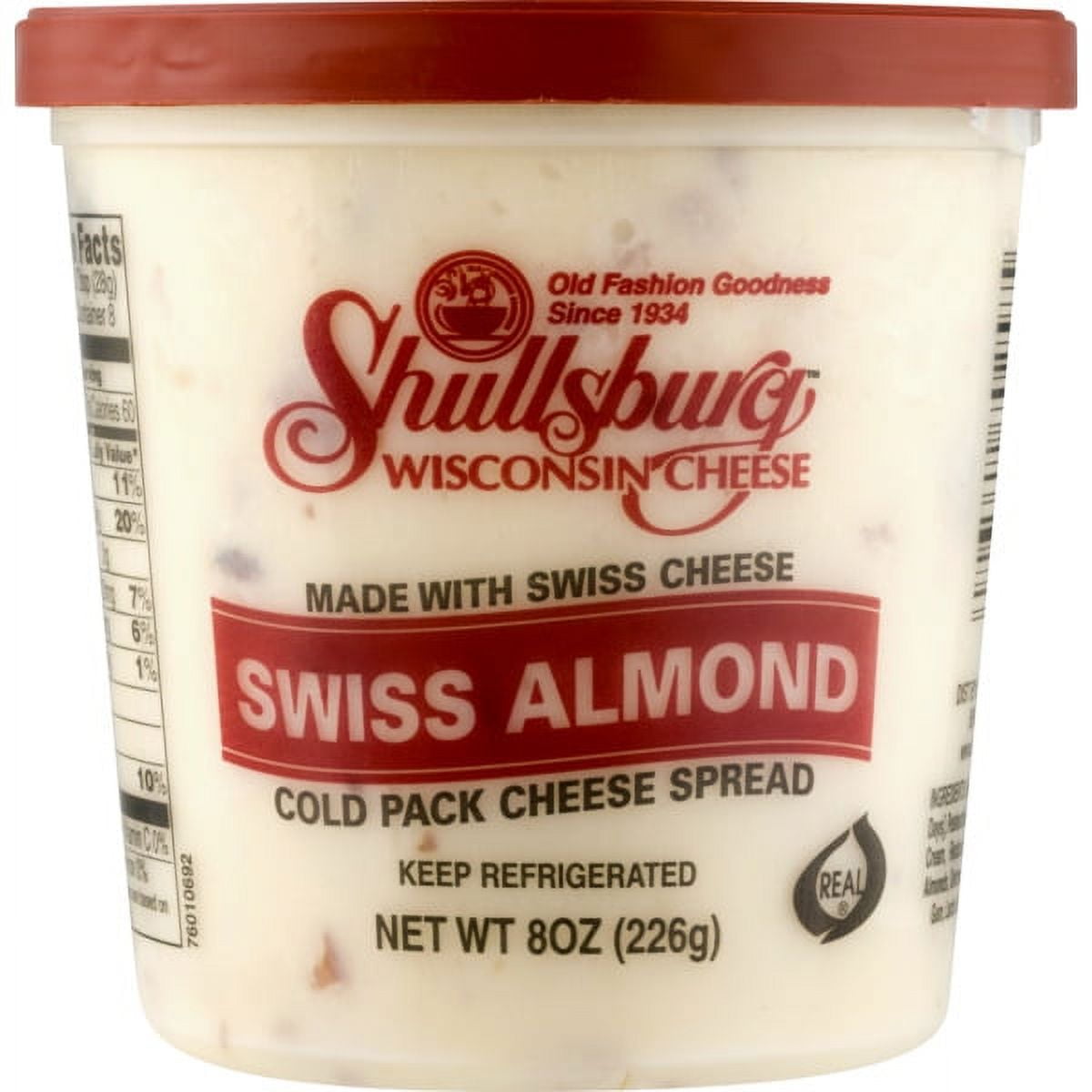 Shullsburg Creamery Spreadable Cold Pack Swiss Almond Cheese Spread, 8