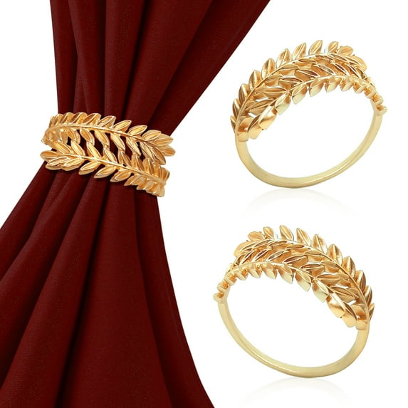 Shumics Napkin Rings Set of 12, Gold Napkin Rings Buckles for Table Deco