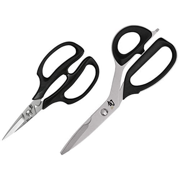 Shun Classic 2-Piece Shear Set, Heavy Duty Kitchen Scissors, 420J2 Stainless Steel, Padded Handle, Kitchen Shears Set