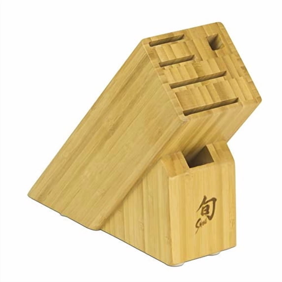 Shun Slimline Knife Block, 6 Slot Knife Holder, Made from Genuine Bamboo, Kitchen Storage for Professional and Home Chefs