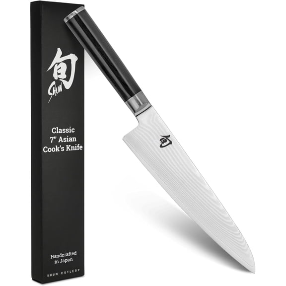Shun Classic 7" Asian Cooks Knife, VG-MAX Core with Damascus Stainless Steel Cladding, Pakkawood Handle, Gyuto-Style Kitchen Knife