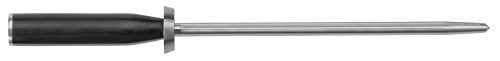 Shun Cutlery Classic 9-Inch Combination Honing Steel, Smooth and Micro-Ribbed Honing Rod, Built-In Angle Guide, Pakkawood Handle, Japanese Knife Sharpener
