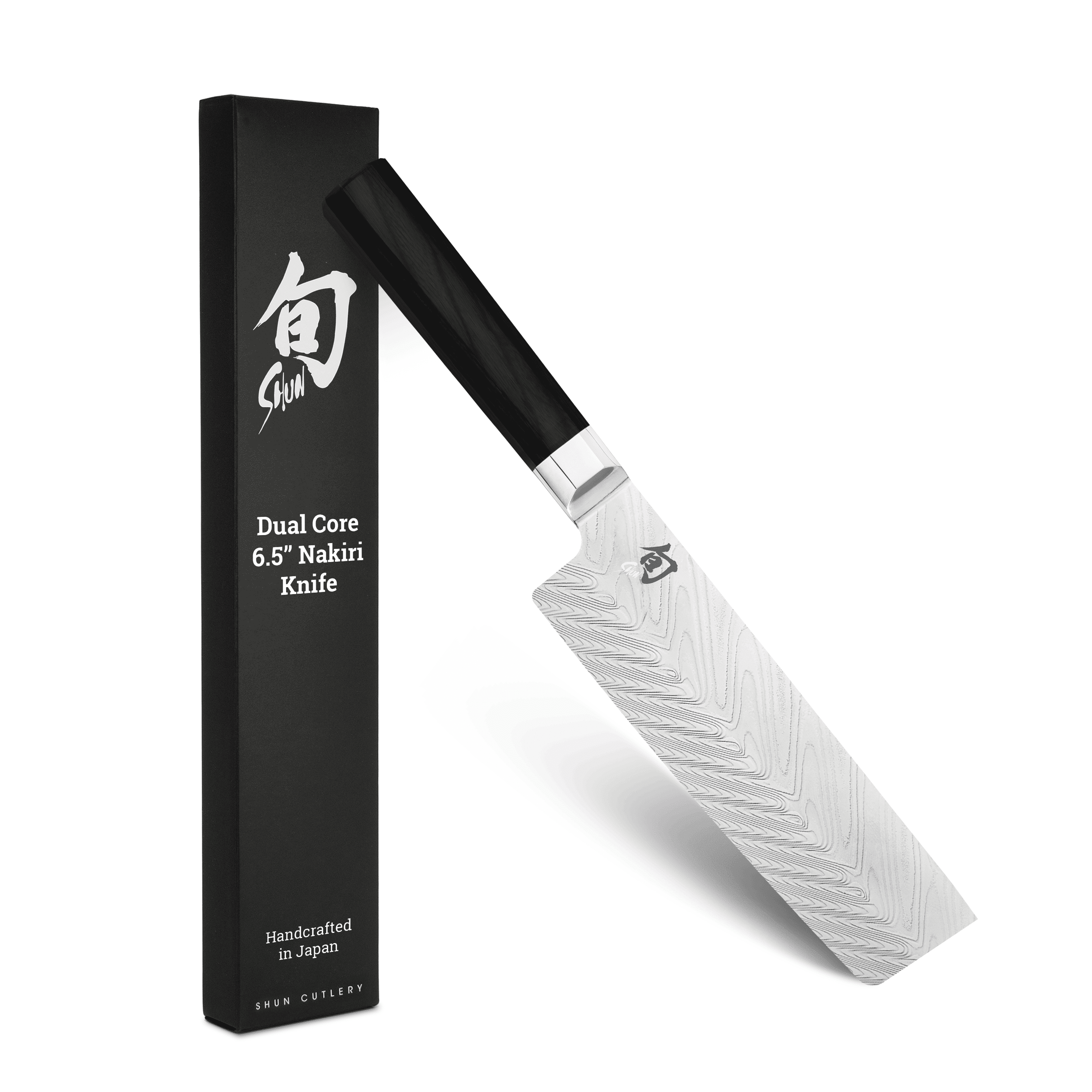 Shun Dual Core 6.5" Nakiri Knife, Handcrafted Japanese Vegetable Knife, VG10 and VG2 Damascus Steel Blade, Pakkawood Handle, Japanese Slicing Tool For Professional and Home Chefs