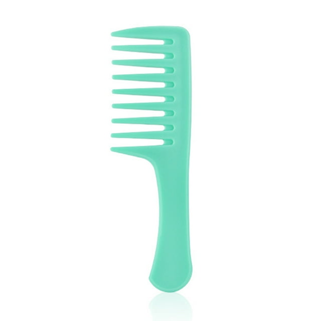Shun Hair Comb Plastic Household Candy Color Big Tooth Comb Green Wide Tooth Comb Durable Detangling Hair Brush Professional Handgrip Comb for Curly Hair Long Hair Wet Hair New