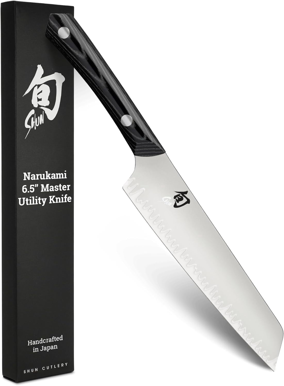 Shun Narukami 6.5" Master Utility Knife, Handcrafted Japanese Knife, Blue II Carbon Steel Core & San Mai Stainless Steel Cladding, Micarta Handle, Precision & Sharpness for Professional and Home Chef