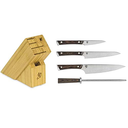 Shun SWTS0500 Kanso 5 Piece Block Set, Brown