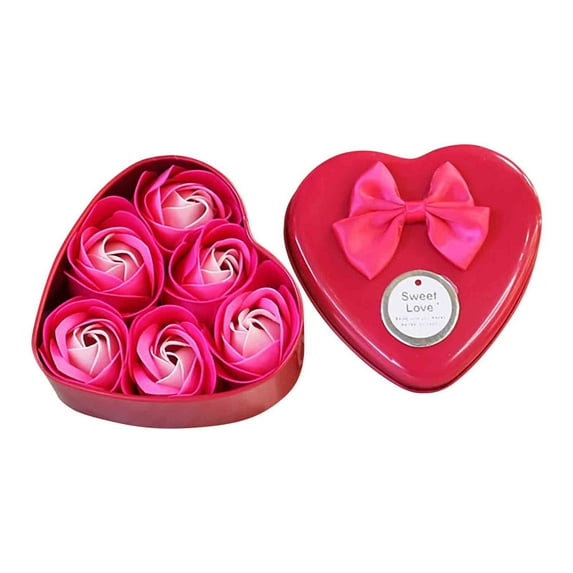 ShunRuiPi 3 Roses Soap Flower Tin Box Valentines Day Gift, Fake Plants, Outdoor Flowers Under