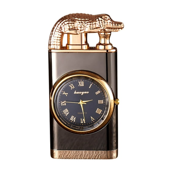 ShunRuiPi Double Fire Switching Lighter with Quartz Watch Metal Inflatable Windproof Blue Flame Lighter Fashion Gift, Lighters Bulk, Lighters, Candle Lighter
