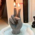 thumbnail image 1 of ShunRuiPi Finger Shape Victory Gesture Candle Funny Biye Scissors Hand Aromatherapy Candle, Bedroom Decor Men, Desk Decor Under, 1 of 4