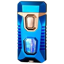 ShunRuiPi Flame Lighter with 5 Flints Blue Visible Compartment Windproof Butane Gas Lighter Adjustable Soft Flame and Flame 2-in-1 Refillable Butane Lighte, Torch lighter, Lighters Bulk, Lighters