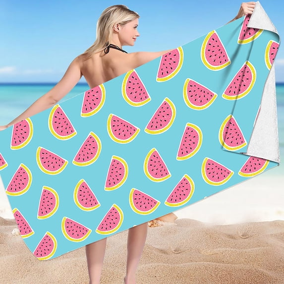 ShunRuiPi Microfiber Beach Towel Super Lightweight Colorful Bath Towel Sandproof Beach Blanket Multi-Purpose Towel for Travel Swimming Pool 30x60 Inch, Beach Towel, Lightweight Beach Towel, Pool Towel