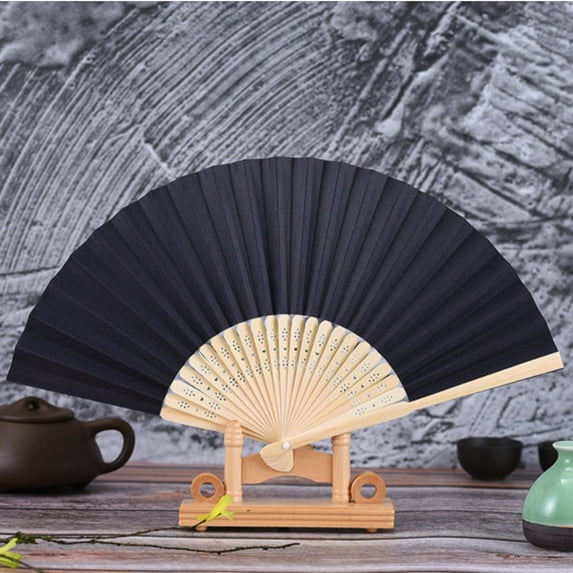 ShunRuiPi Pattern Folding Dance Wedding Party Lace Silk Folding Hand Solid Color Fan, Front Porch Decor, Gifts For Grandma Clearance Under