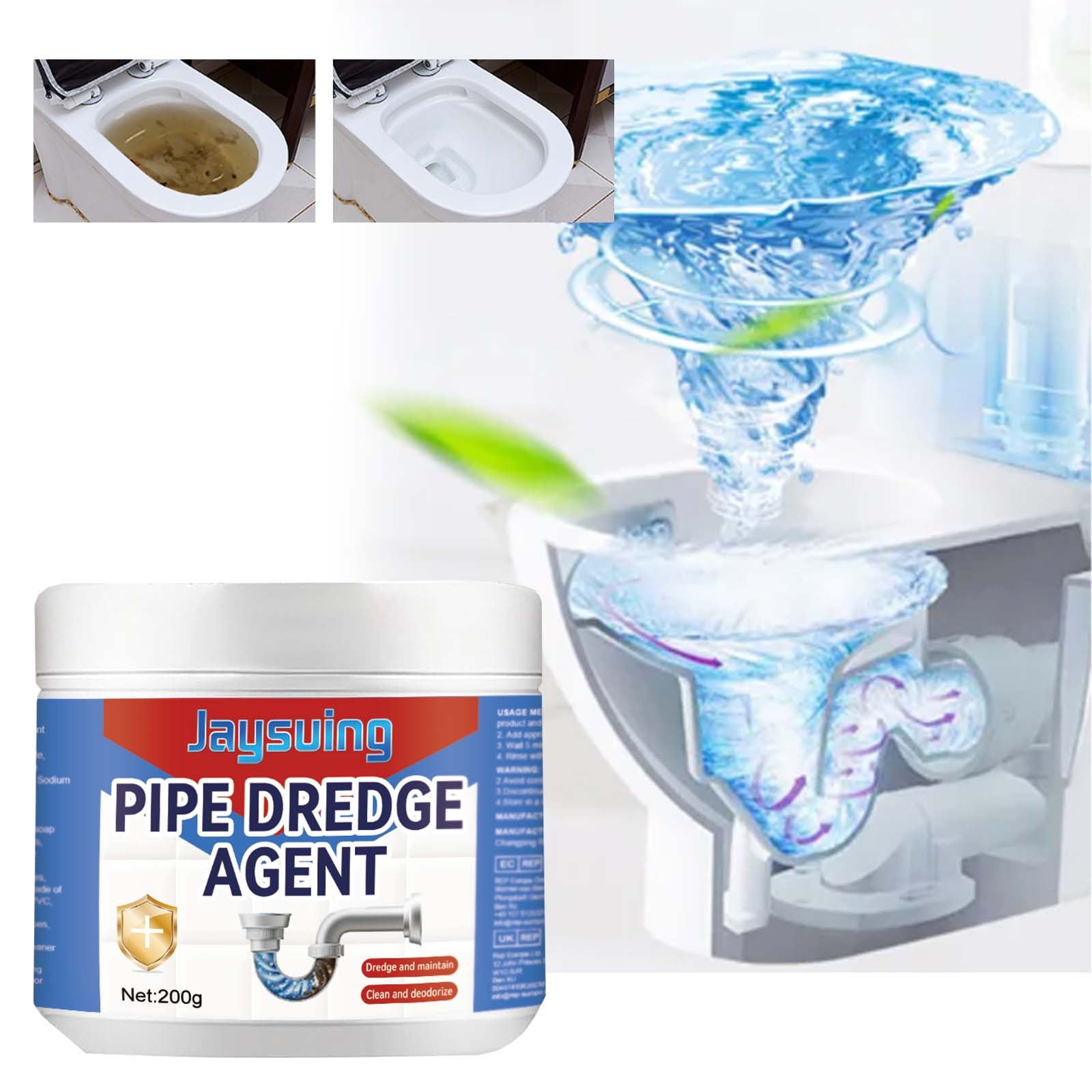 ShunRuiPi Pipe Dredging Agent Sewer Toilet Kitchen Dredging Deodorant ...