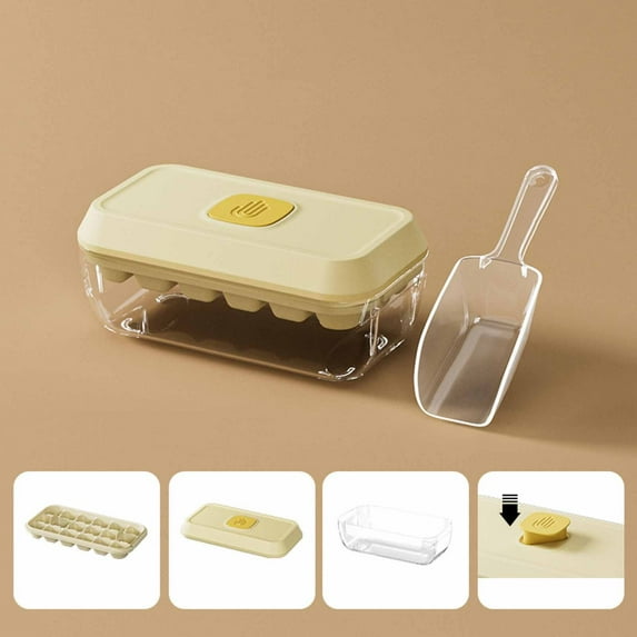 ShunRuiPi Pressing Ice Box With 18 Compartments For Household Refrigerators Homemade Ice Cubes Ice Box Ice Tool Food Grade Ice Rack, Ice Cream Containers, Ice Mold