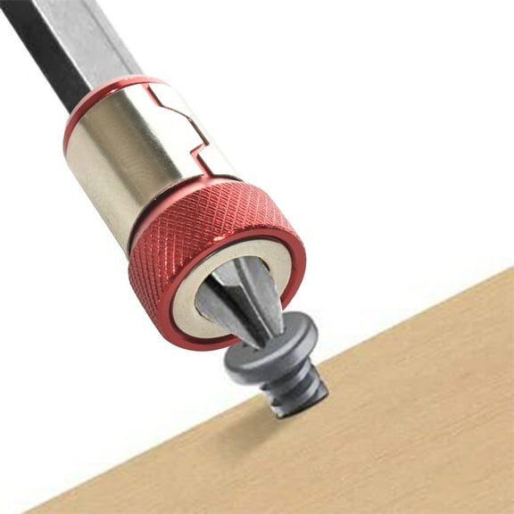ShunRuiPi Screwdriver Head Upgrade Magnetizer Screw Hex Shank Screwdriver Bit Clip,Quick Release Lightweight Drill Screw Adapter, Multipack Magnetic Screw Ring Holders Household Tool,Red, 4pcs