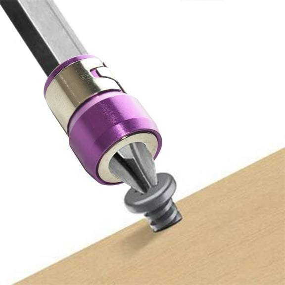 ShunRuiPi Screwdriver Head Upgrade Magnetizer Screw Removable for Hex Screwdriver and Power Bits Multipack Magnetic Screw Ring Holders Household Tool, Glossy Purple, 2pc Under