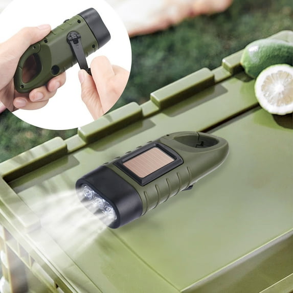 ShunRuiPi Solar Power Hand Power Generation Flashlight Home Mini Portable Outdoor LED Light Source Lamp Camping Flashlight ABS Key Chain Design Easy To Carry, Tent Lights, Tent Camping Essentials