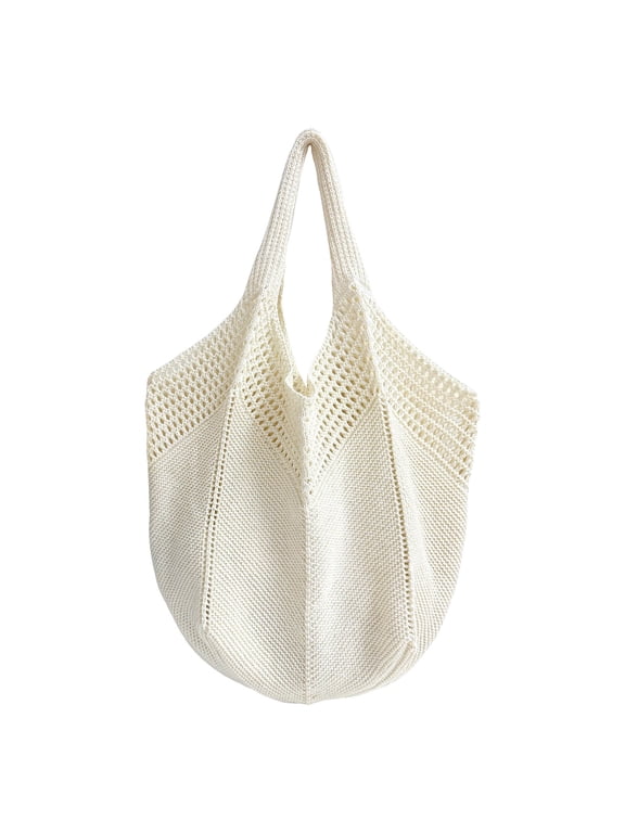 Crochet Beach Tote Bag Woven Mesh Beach Purse Summer Vacation Boho Knit Bag