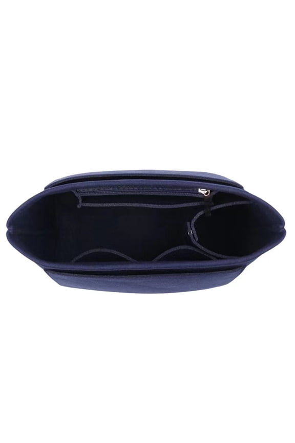 Women Handbag Purse Organizer Insert with Metal Zipper Multi Pockets Compartments Tote Bag