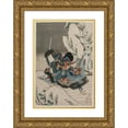 thumbnail image 1 of Shunbaisai Hokuei 11x14 Gold Ornate Wood Frame and Double Matted Museum Art Print Titled - Nakamura Utaemon IV as a Warrior Standing in the Snow (C. 1835), 1 of 4