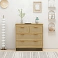 thumbnail image 1 of Shunda K 4 Drawers Storage Wooden Dresser Medium Density Fiberboard Rattan Natural, 67.68 lb, 1 of 8