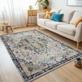 thumbnail image 1 of Shunda K Moroccan 6x9 Rugs for Living Room, Large Washable Area Rug Ultra-Thin Soft Carpet, Oriental Trellis Bedroom Rug Distressed Non Shedding Throw Rug for Living Dining Room Office (6x9ft, 08), 1 of 7