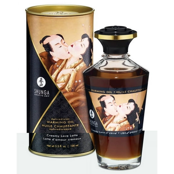 Shunga Warming Oil - 3.5 oz Creamy Love Latte