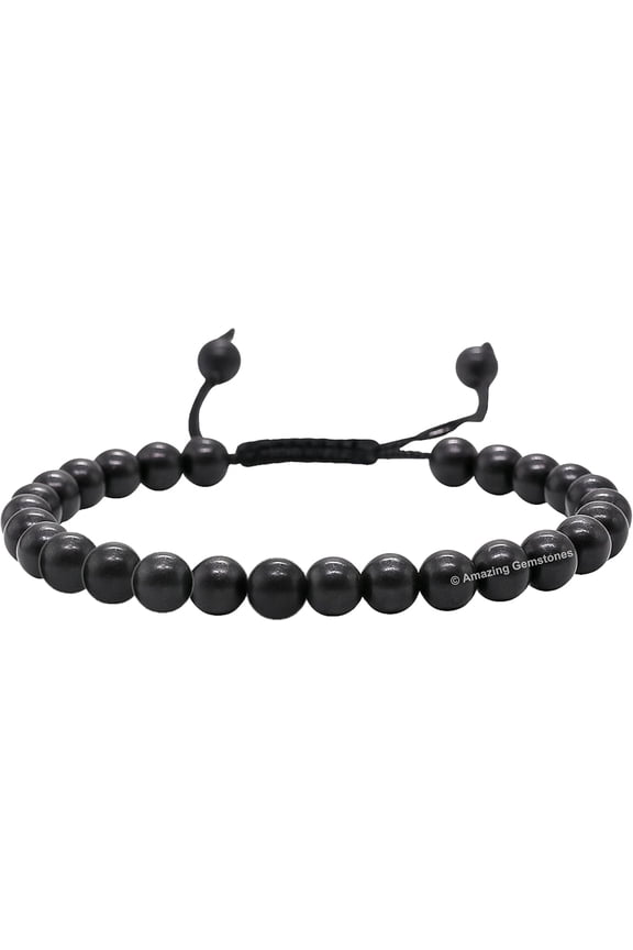 Shungite Crystal Bracelet - 6mm Beaded Bracelet and Healing Stones