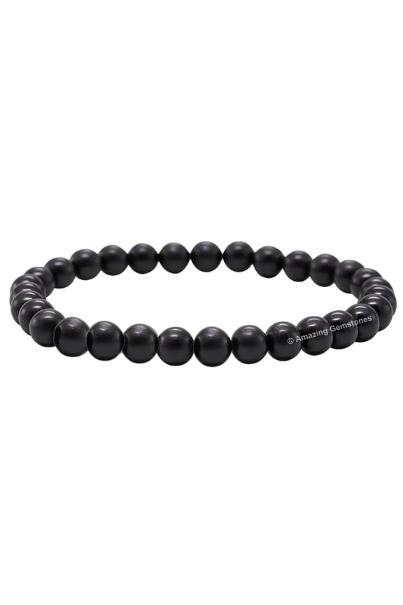 Shungite Crystal Bracelet - 6mm Beaded Bracelet and Healing Stones