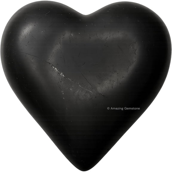 Shungite Crystal Heart - Pocket Massage Worry Stone