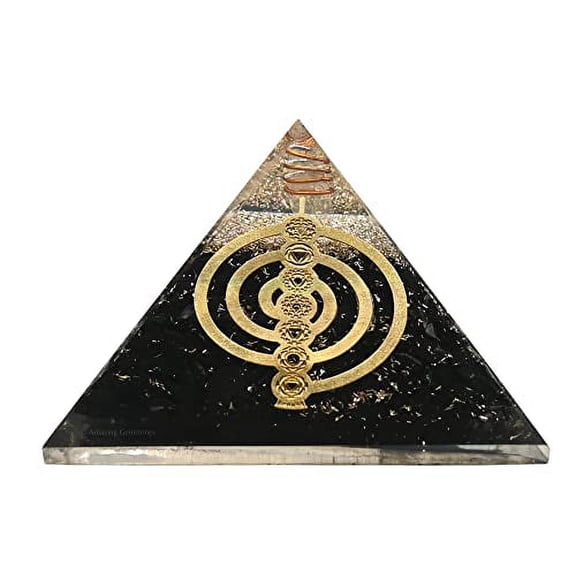 Shungite Crystal Orgone Pyramid, Organite Pyramid Chakra Reiki