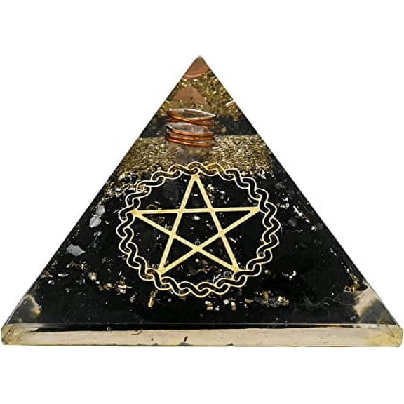 Shungite Crystal Orgone Pyramid, Organite Pyramid Star