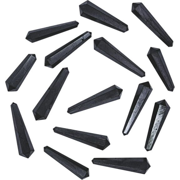 Shungite Crystal Points Bulk 3 Pcs, Hexagonal Healing Point Double Terminated