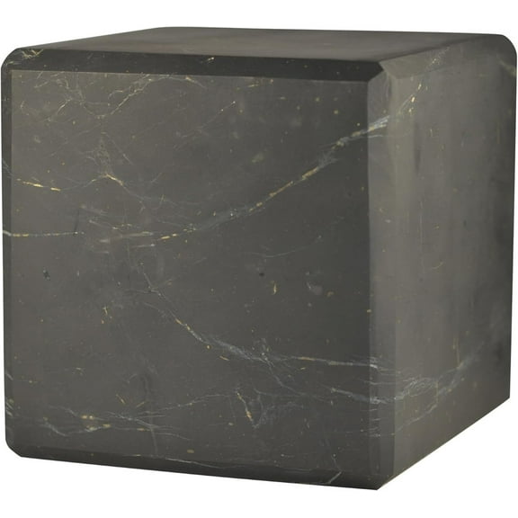 Shungite Cube 100 mm / 3.94" Unpolished  Natural Black Crystal for Chakra Healing, Grounding, Energy Protection, and Reiki  Ideal for Meditation, Desk Decor, and Home or Office Use