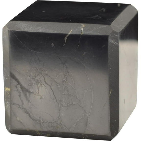 Shungite Cube 40 mm / 1.57" Polished Natural Black Crystal for Chakra Healing, Grounding, Energy Protection, and Reiki Ideal for Meditation, Desk Decor, and Home or Office Use Shungite Miracle
