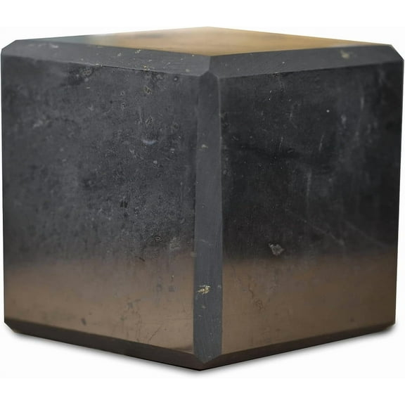Shungite Cube 50 mm / 1.97" Polished Natural Black Crystal for Chakra Healing, Grounding, Energy Protection, and Reiki Ideal for Meditation, Desk Decor, and Home or Office Use Shungite Miracle