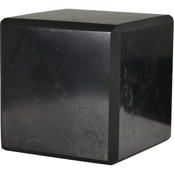 Shungite Cube 70 mm / 2.76" Polished Natural Black Crystal for Chakra Healing, Grounding, Energy Protection, and Reiki Ideal for Meditation, Desk Decor, and Home or Office Use Shungite Miracle