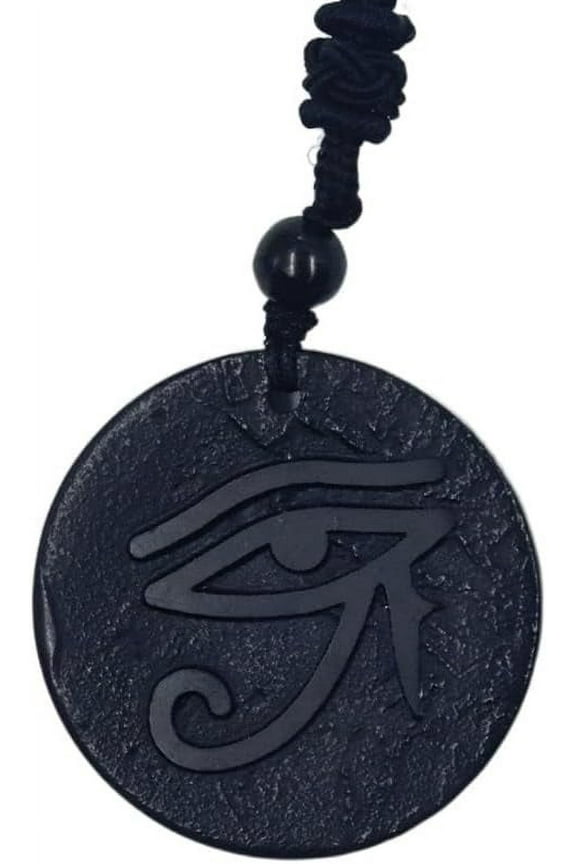 Shungite Evil Eyes Eye of Horus EMF Amulet Necklace,Eye of Evil Shungite EMF Necklace Blocker Necklace