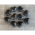thumbnail image 1 of Shungite Gemstone Hearts, Polished Shungite Puffy Hearts, Shungite Palm Stone, Shungite Heart (2 Hearts), 1 of 9