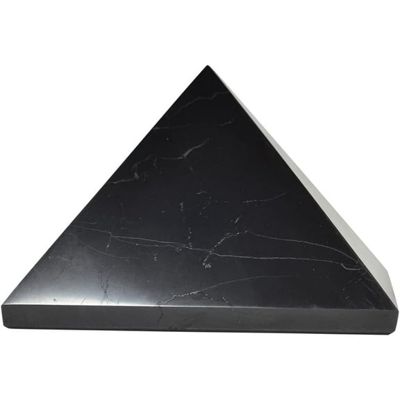 Shungite Miracle Pyramid Polished 110mm (4.33 inches) - Natural Healing Crystal for Chakra Balancing & Cleanse