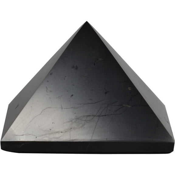 Shungite Miracle Pyramid Polished 60mm (2.36 inches) - Natural Healing Crystal for Chakra Balancing & Cleanse
