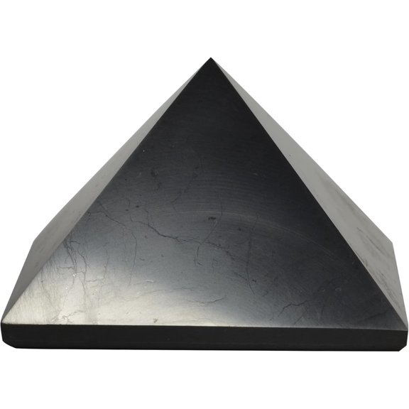 Shungite Miracle Pyramid Polished 70mm (2.76 inches) - Natural Healing Crystal for Chakra Balancing & Cleanse