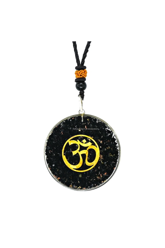 Om Shungite Orgone Pendant (Round)