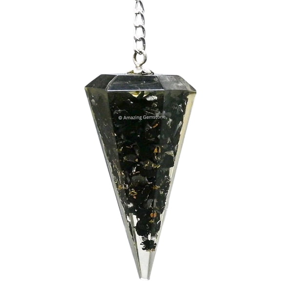 Shungite Orgone Crystal Pendulum  Natural dowsing tool for divination, meditation, and spiritual energy work with smooth pendulum motion.